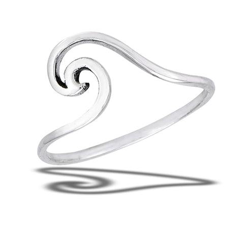 Sterling Silver Crashing Wave Ring - Across The Way