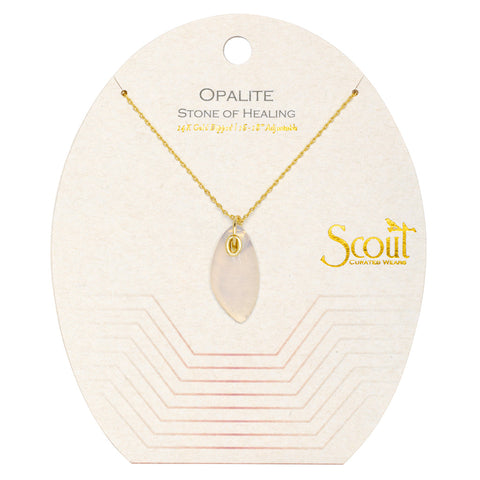 Opalite Gold Organic Stone Necklace