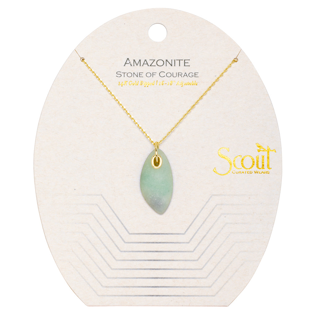 Amazonite Gold Organic Stone Necklace