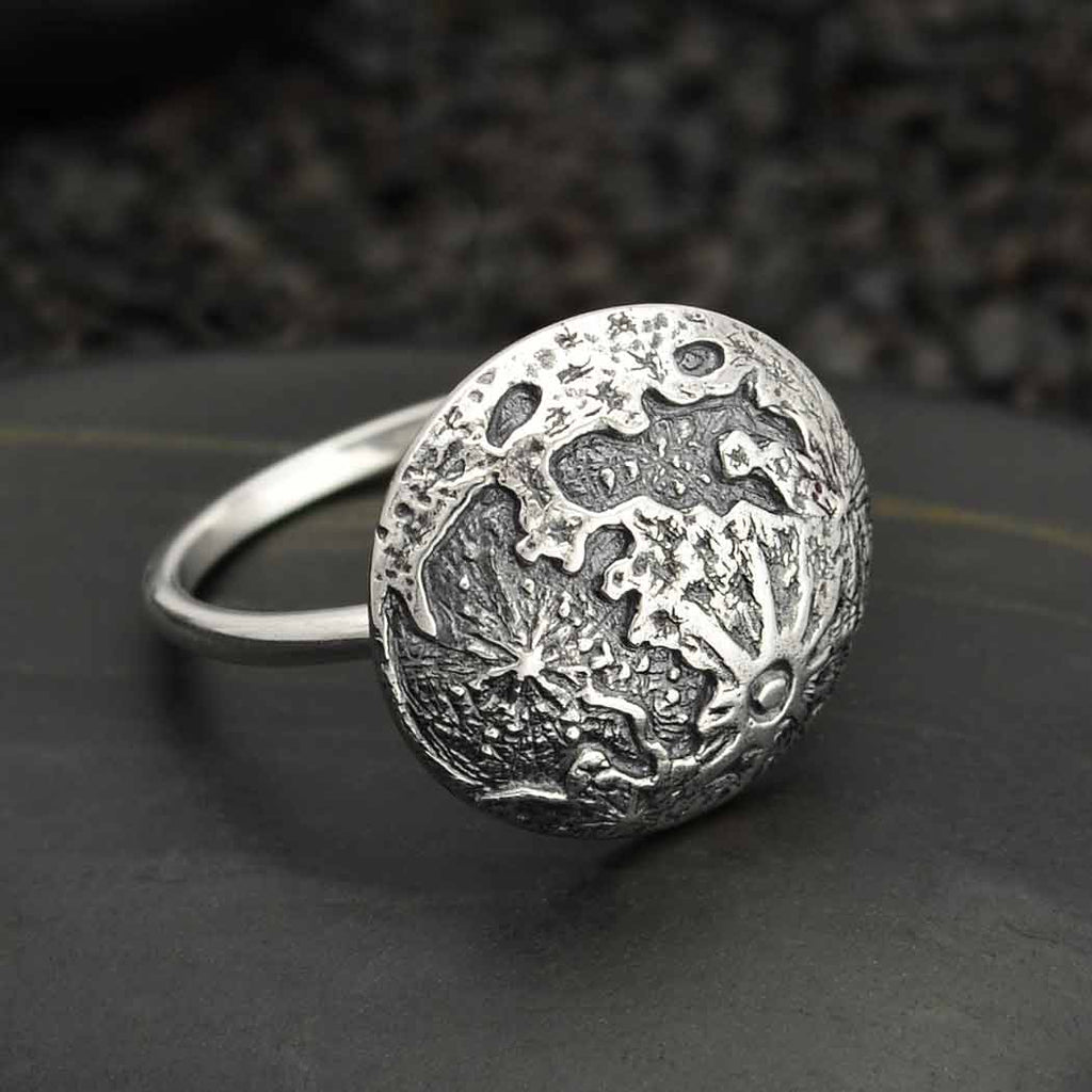Full Moon Silver Size 8 Ring