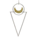 Sterling Silver Triangle Pendant with Bronze Moon