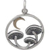 18 Inch Silver  Mushroom Necklace with Bronze Moon