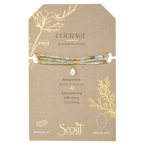 Courage Amazonite Gold Teardrop Wrap