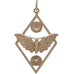 Bronze Geometric Moth Charm with Sun and Moon