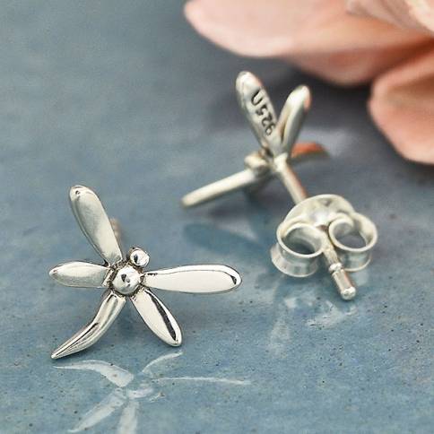Silver Dragonfly Post Earrings