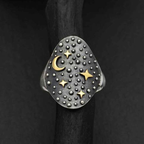 s6 Night Sky Ring with Moon and Stars