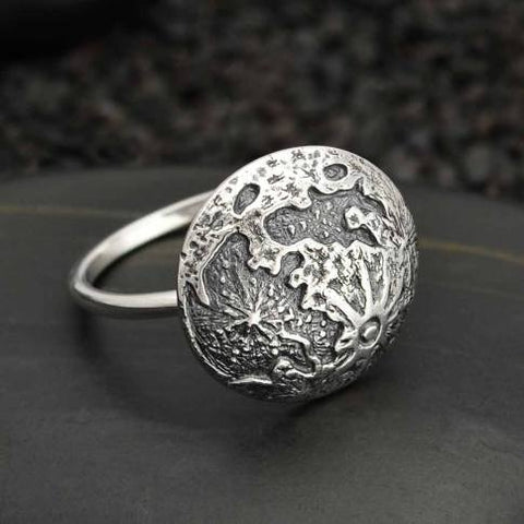 Full Moon Silver Size 7 Ring