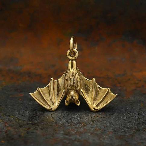 Bronze Realistic Bat Pendant