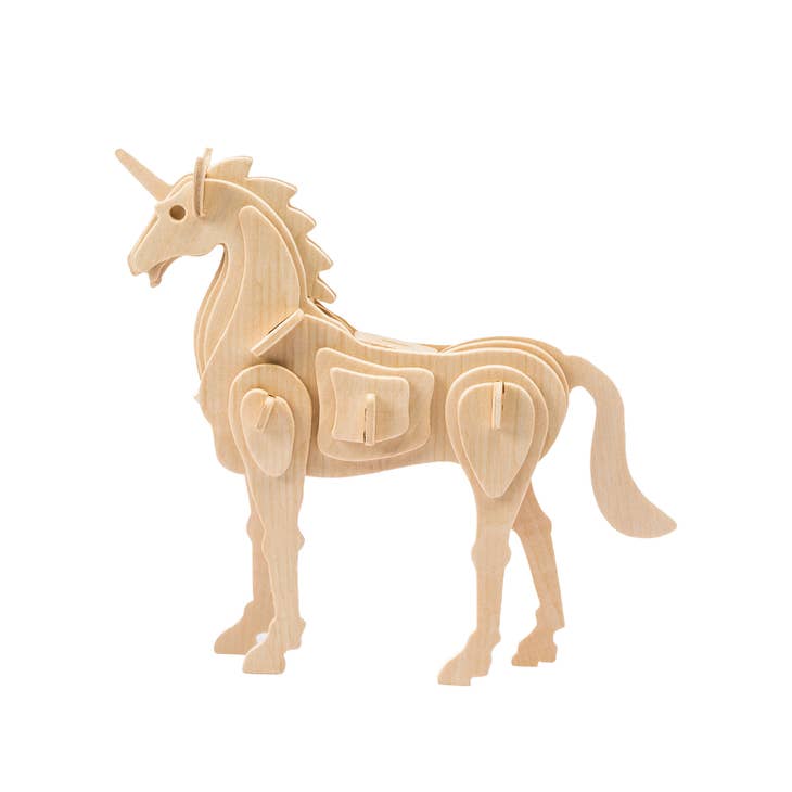 3D Wood Puzzle: Unicorn