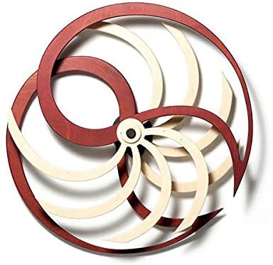 Nautilida Kinetic Wall Sculpture Natural and Red W