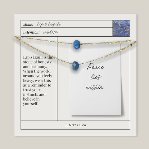 Layered Necklace, Lapis Lazuli 15-17in. Gold