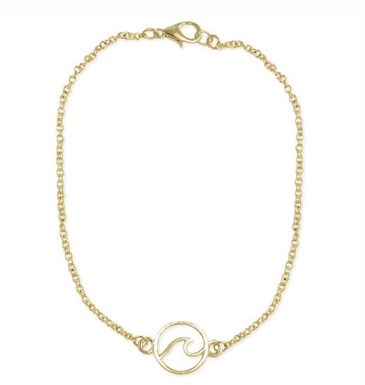 Catch a Wave Anklet Gold