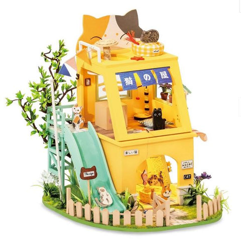 Cat House DIY Miniature Dollhouse Kit