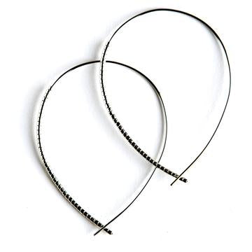 The Norah Earrings by Lenny & Eva are displayed on a white background, each handcrafted in Tennessee and featuring a row of small, sparkling rhinestones along the top.
