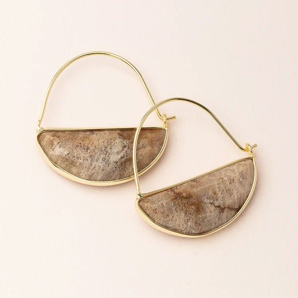 Hoop Earring Fossil Coral/Gold