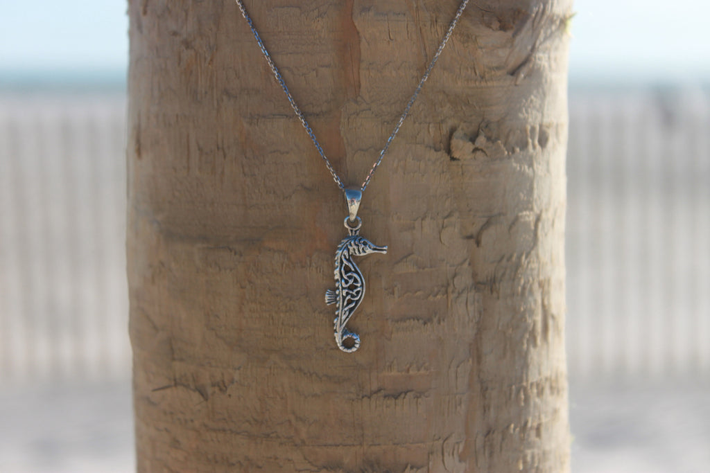 Sterling Silver Seahorse Pendant - Across The Way
