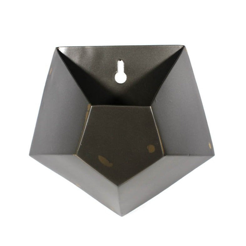 Hexagonal Iron Wall Vase - Single