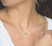 Layered Necklace, Amazonite – 15-17in., Gold