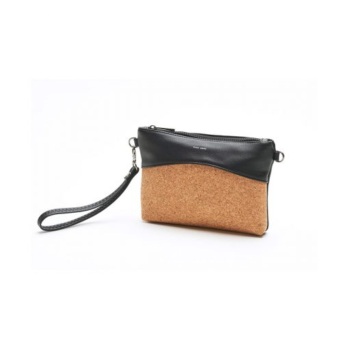 Nicole Wristlet - Black and Cork - Across The Way