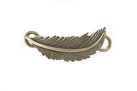 Feather Pendant Brass - Across The Way
