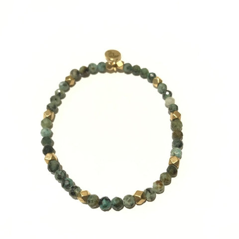 African Turquoise Gemstone Bracelet, 4mm