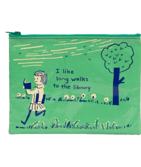 Long Walks to the Library Zipper Pouch