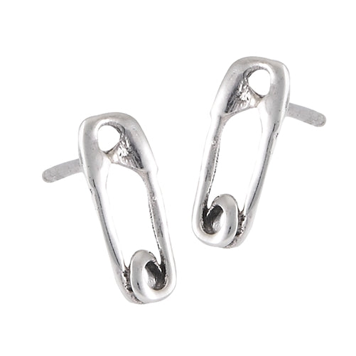Silver Safety Pin Studs