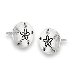 Sand Dollar Silver Stud