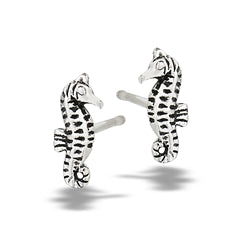 Sea Horse Silver Stud