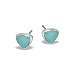 Turquoise Triangle Silver Stud