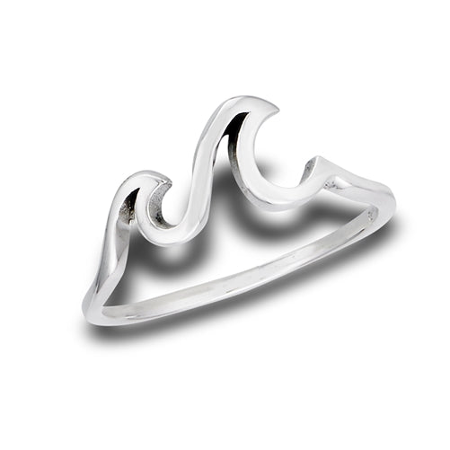 Sterling Silver Double Wave Ring - Across The Way
