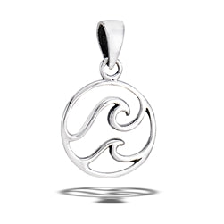 Sterling Silver Double Wave Pendant - Across The Way