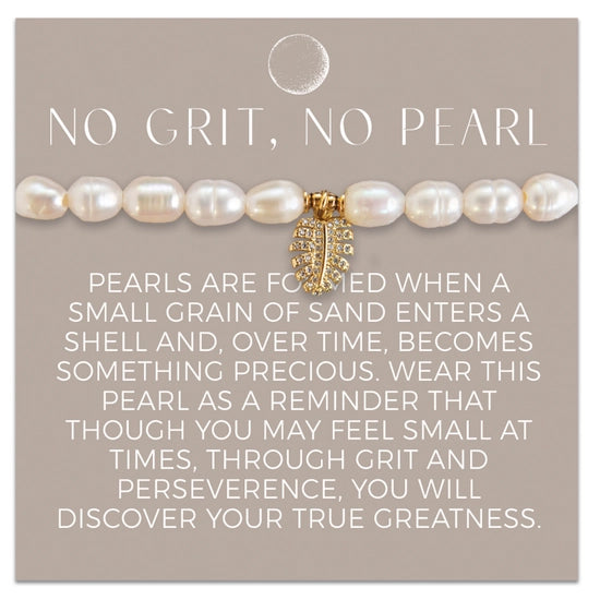 Pearl Bracelet with Monstera