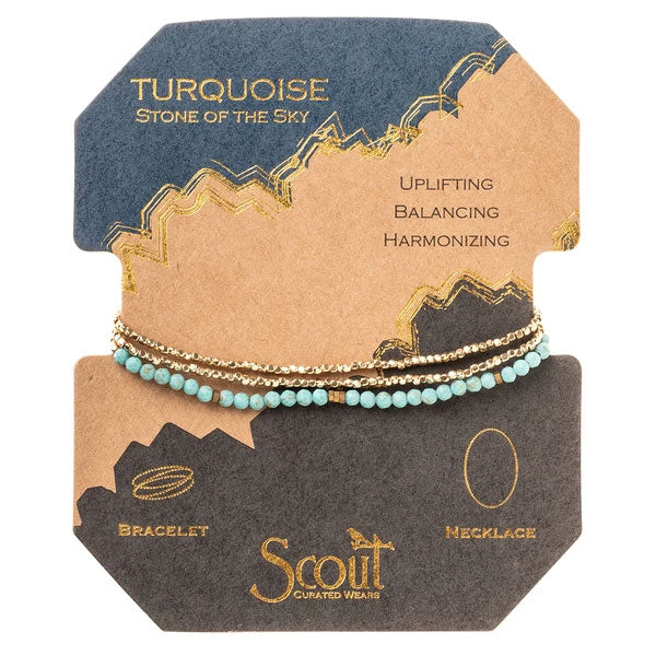 Turquoise/Gold Delicate Wrap