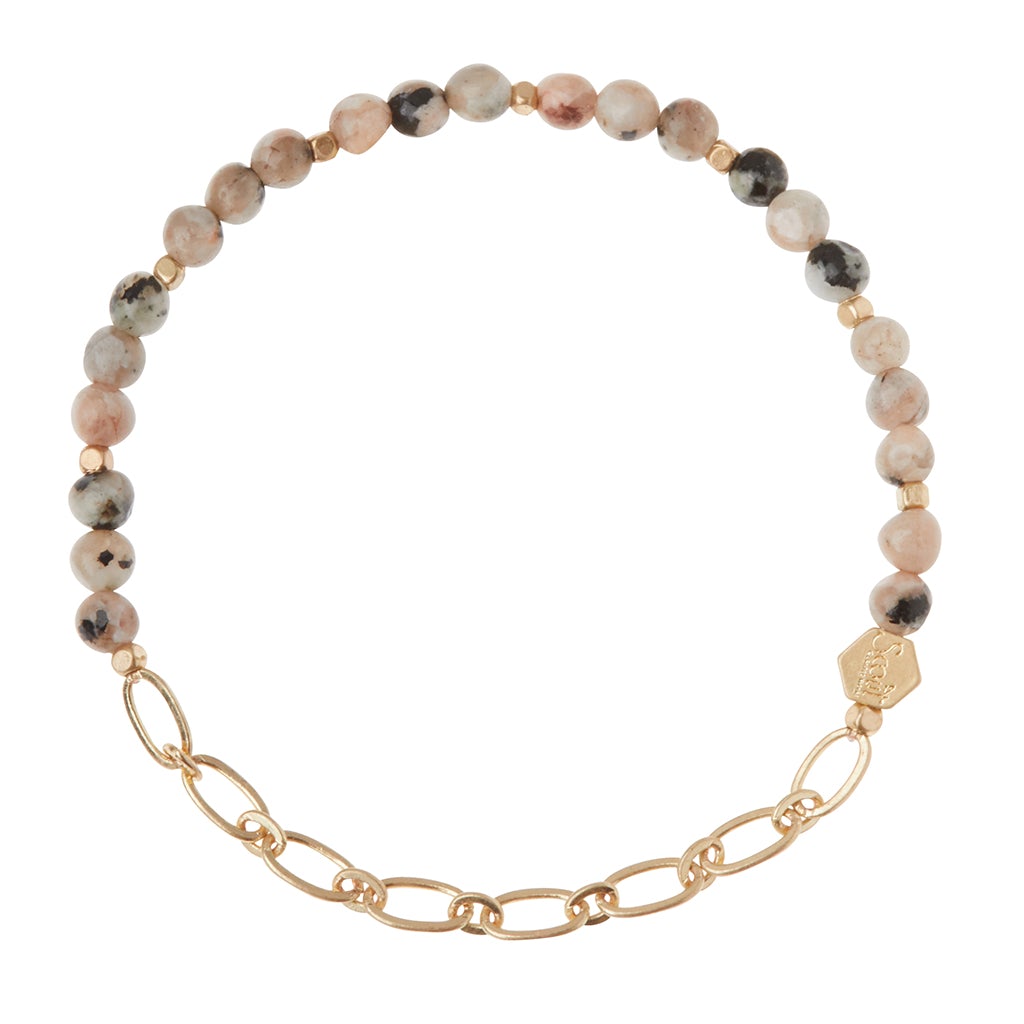 Chain Bracelet Rhodonite/Gold