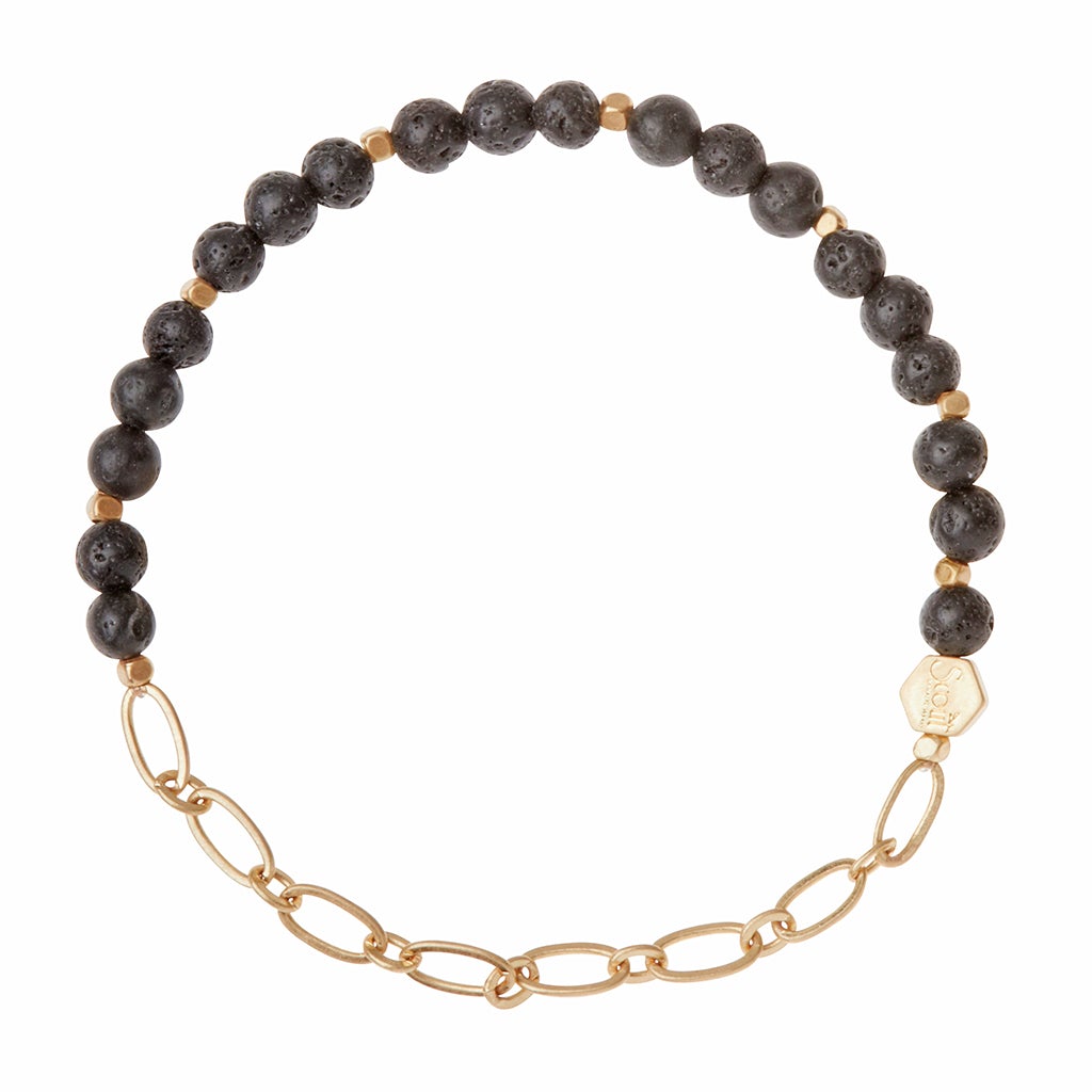 Chain Bracelet Lava/Gold