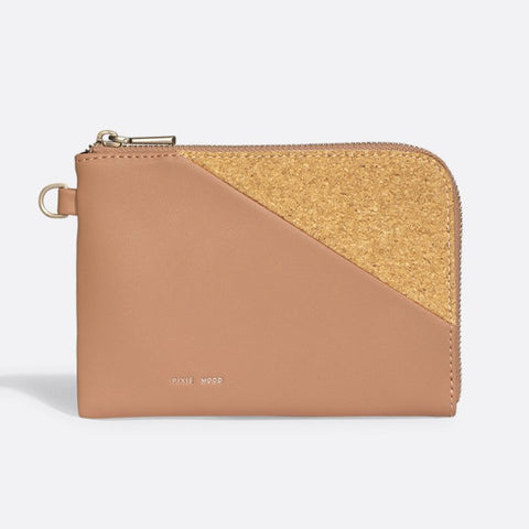 Stacy Wristlet - Apricot / Metallic Rose Cork