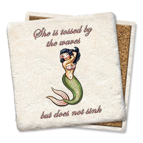 She Is Tossed by the Waves Mermaid Coaster