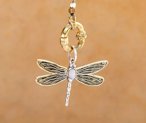 transformative dragonfly moonstone pendant