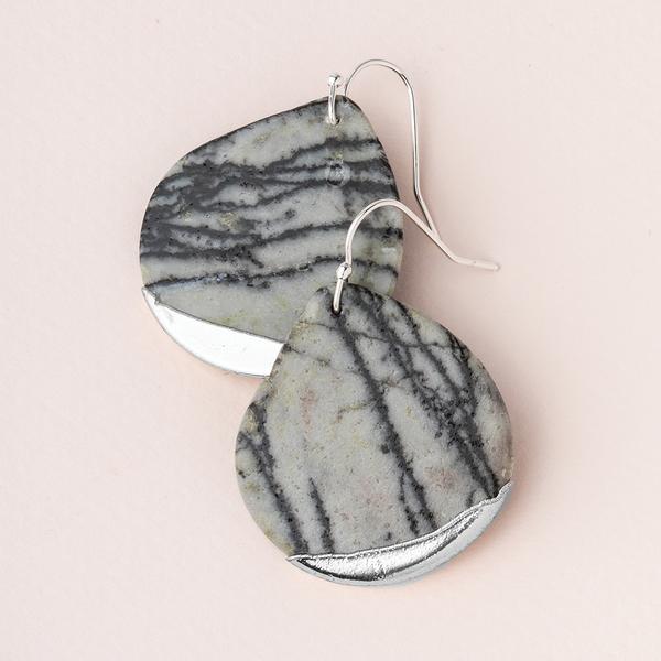 Dipped Teardrop Earring Piscasso/Silver - Across The Way