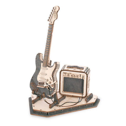 Laser Cut Wooden Puzzle: Electric Guitar