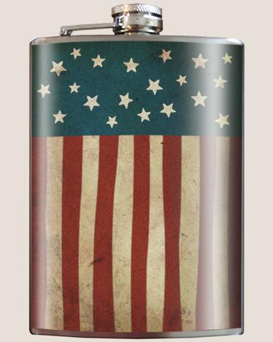 Old Glory flask 8 oz. stainless steel - Across The Way