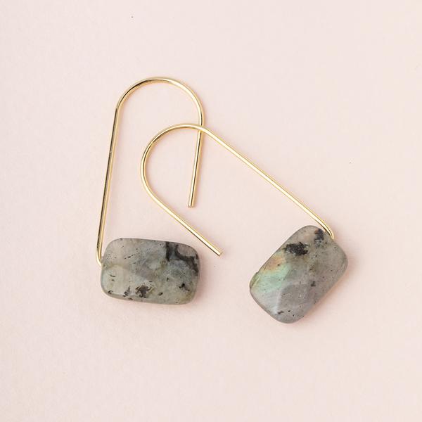 Floating Earring Labradorite/Gold - Across The Way