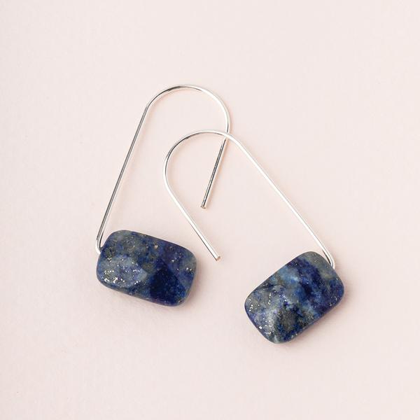 Floating Earring Lapis/Silver - Across The Way