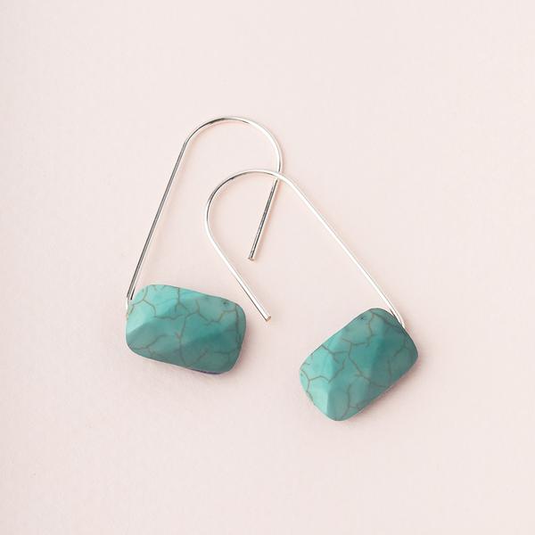 Floating Earring Turquoise/Silver - Across The Way