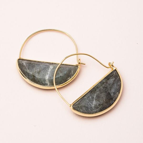 Hoop Earring Labradorite/Gold - Across The Way