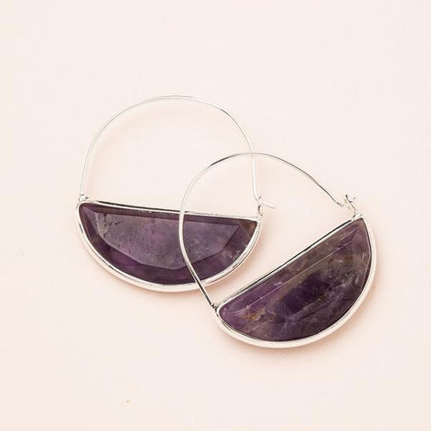 Hoop Earring Amethyst/Silver - Across The Way