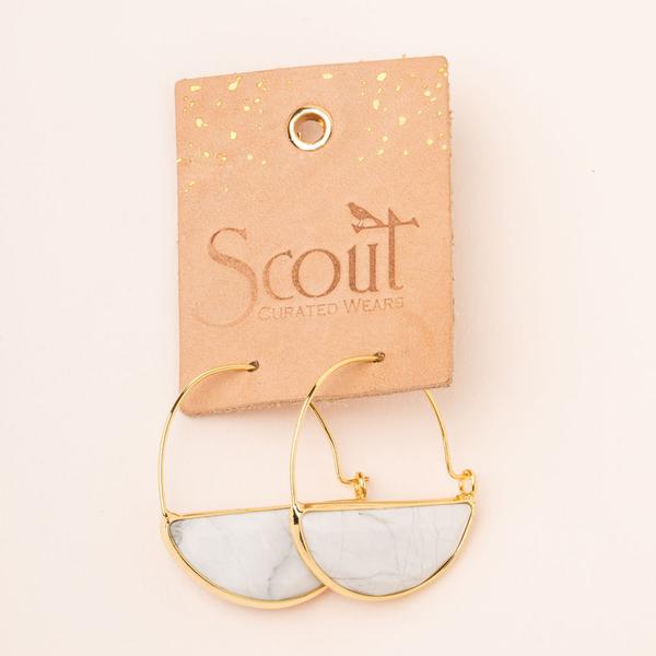 Hoop Earring Howlite/Gold - Across The Way