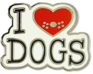 I Love Dogs Pin
