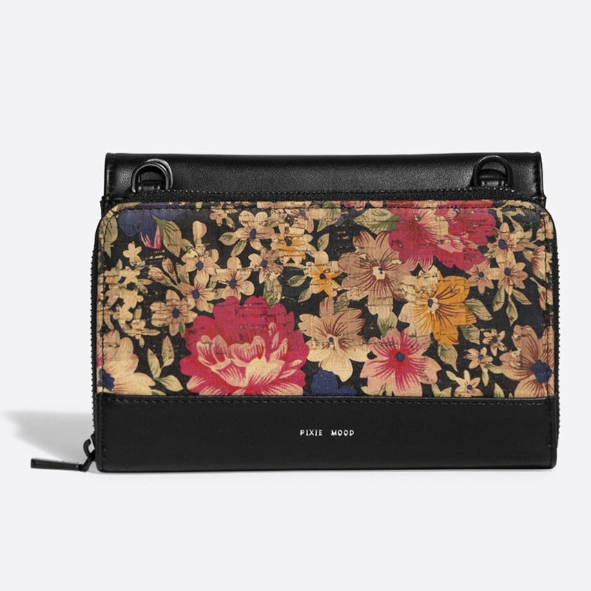 Jane 2-in-1 Wallet Purse - Black / Dark Floral Cor